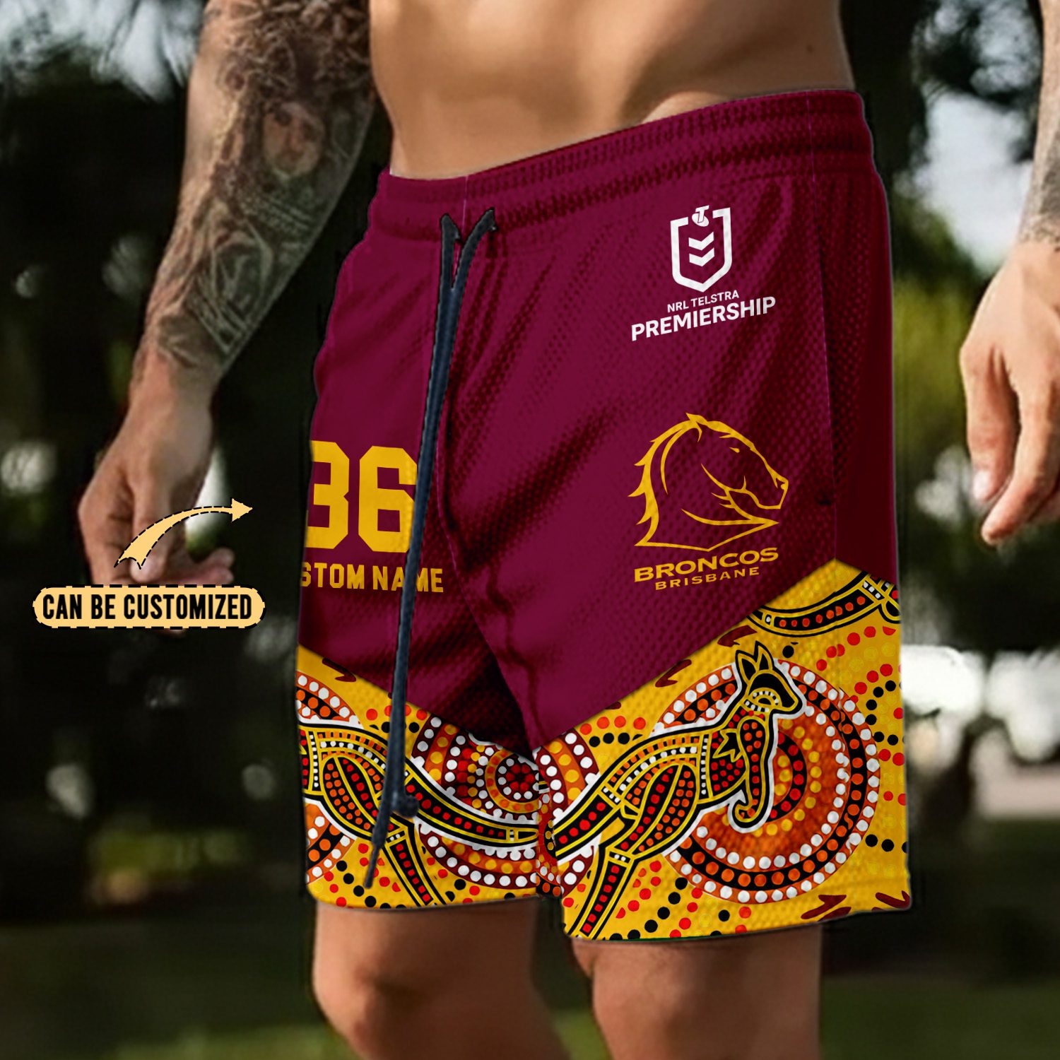 NRL Brisbane Broncos Personalized Short Pants Gift For Fans NRL Brisbane Broncos Personalized Short Pants Gift For Fans