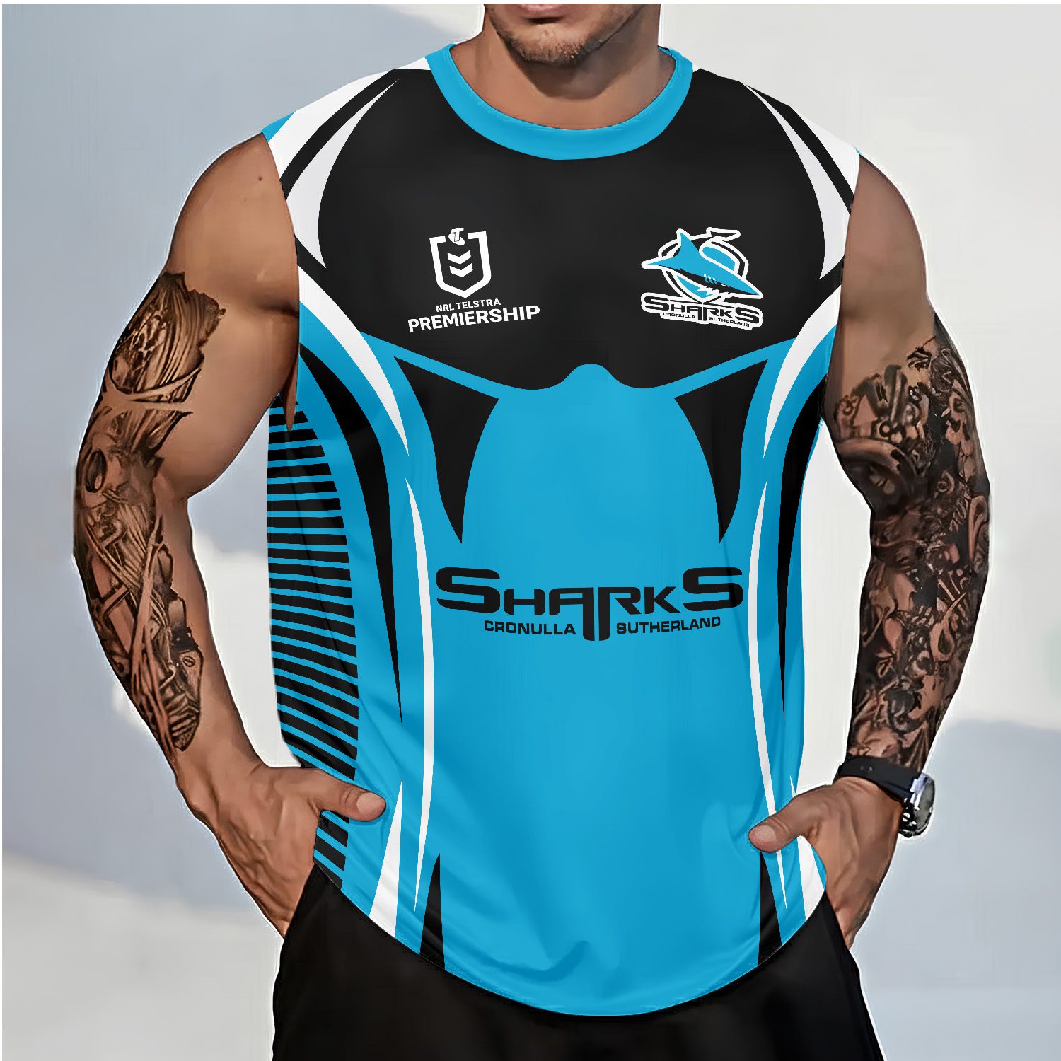 Cronulla-Sutherland Sharks Personalized Tank Top Gift For Fans Cronulla-Sutherland Sharks Personalized Tank Top Gift For Fans