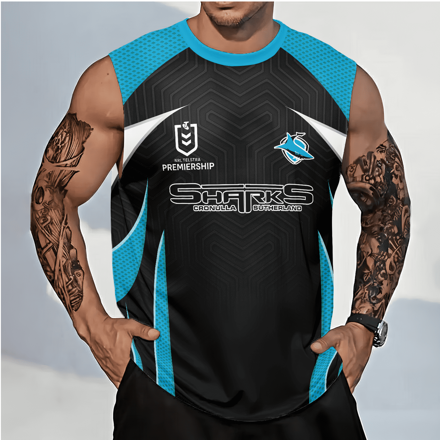Cronulla-Sutherland Sharks Personalized Tank Top Gift For Fans Cronulla-Sutherland Sharks Personalized Tank Top Gift For Fans