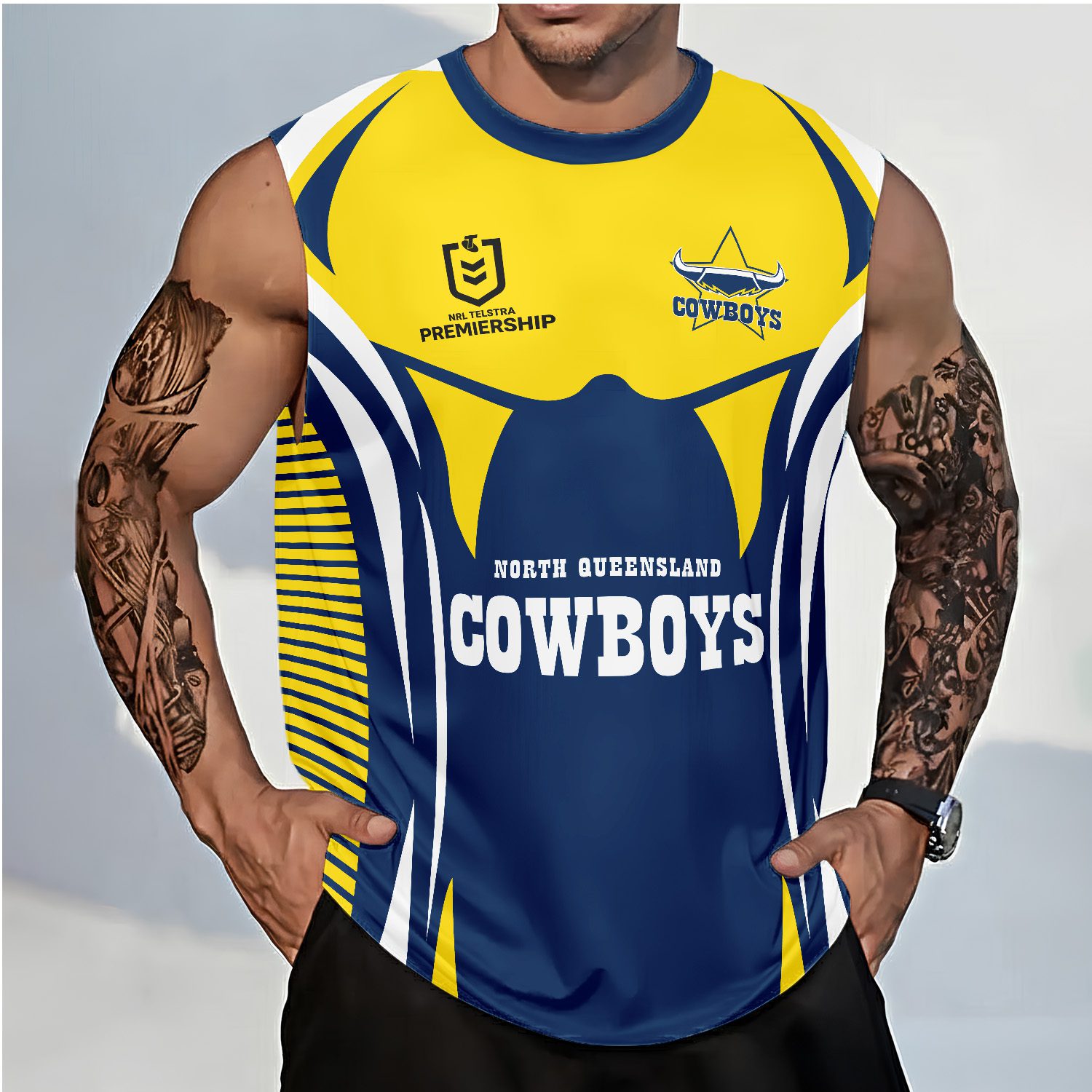 NRL North Queensland Cowboys Personalized Tank Top Gift For Fans NRL North Queensland Cowboys Personalized Tank Top Gift For Fans