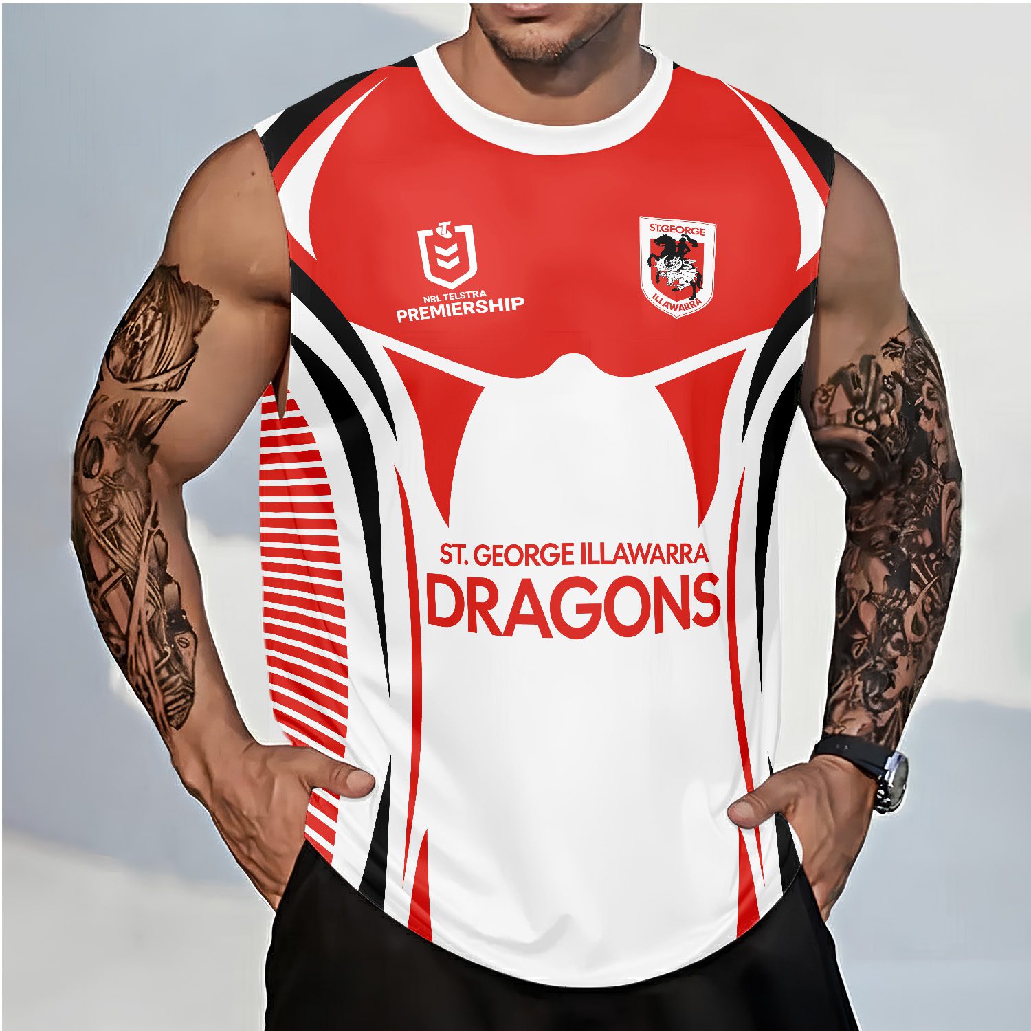 St. George Illawarra Dragons Personalized Tank Top Gift For Fans St. George Illawarra Dragons Personalized Tank Top Gift For Fans