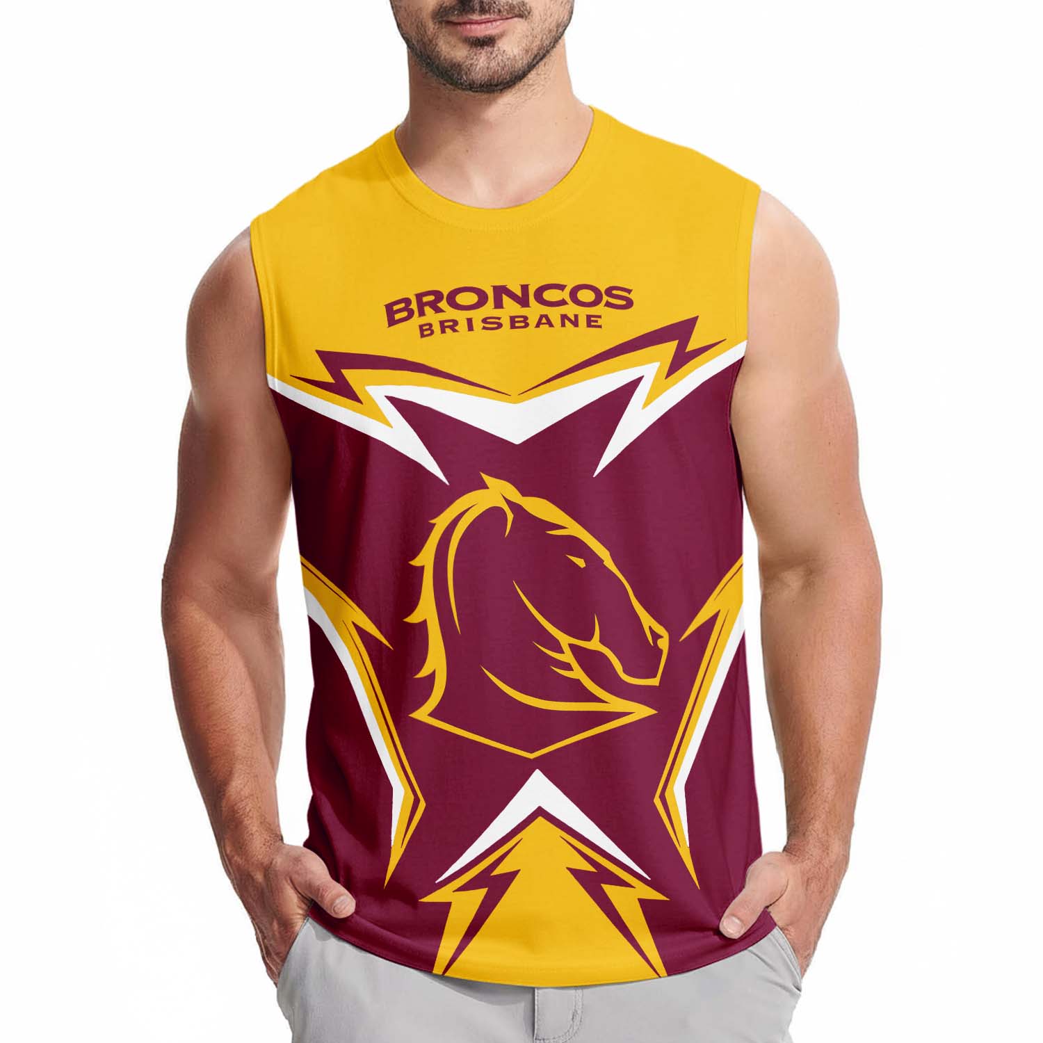NRL Brisbane Broncos Personalized Tank Top Gift For Fans NRL Brisbane Broncos Personalized Tank Top Gift For Fans