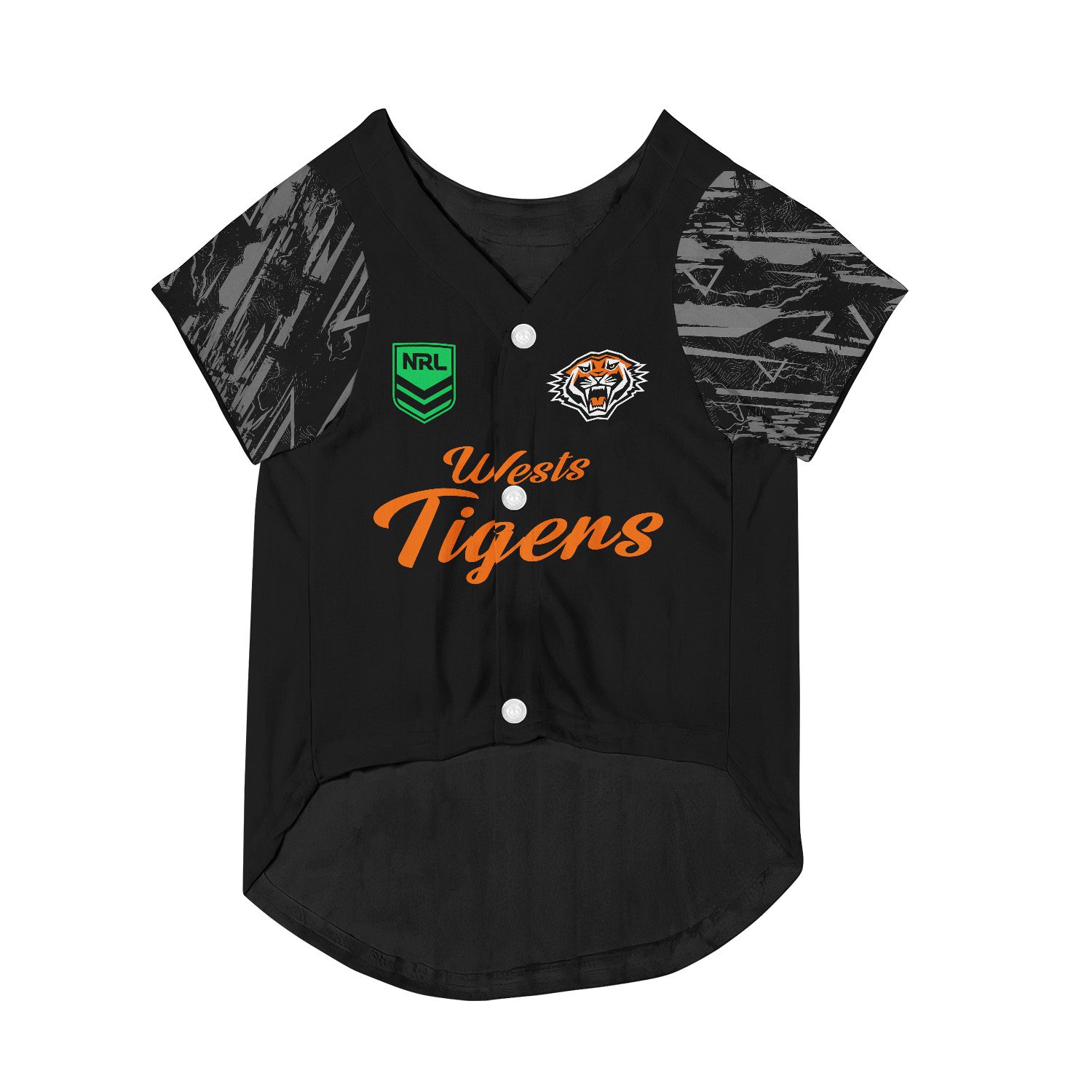 NRL Wests Tigers Personalized Pet Baseball Jersey Gift For Fans NRL Wests Tigers Personalized Pet Baseball Jersey Gift For Fans