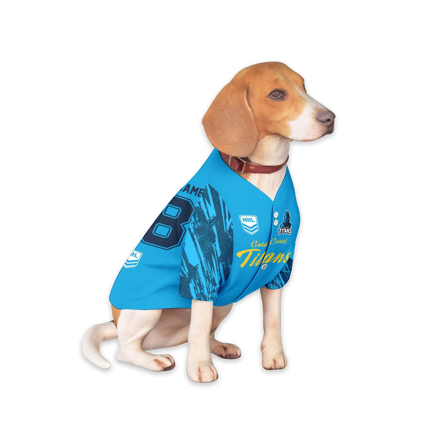 Gold Coast Titans Personalized Pet Baseball Jersey Gift For Fans Gold Coast Titans Personalized Pet Baseball Jersey Gift For Fans