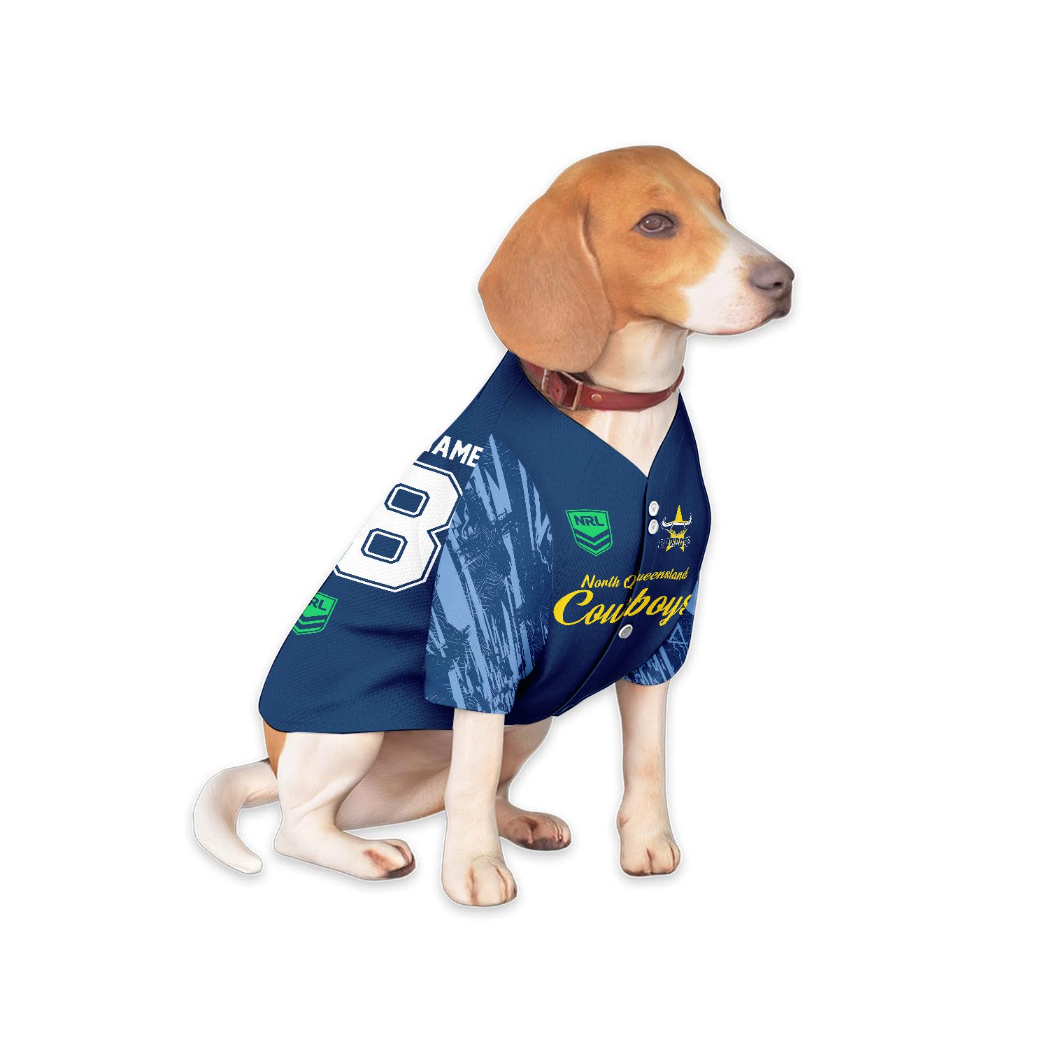 North Queensland Cowboys Personalized Pet Baseball Jersey Gift For Fans North Queensland Cowboys Personalized Pet Baseball Jersey Gift For Fans