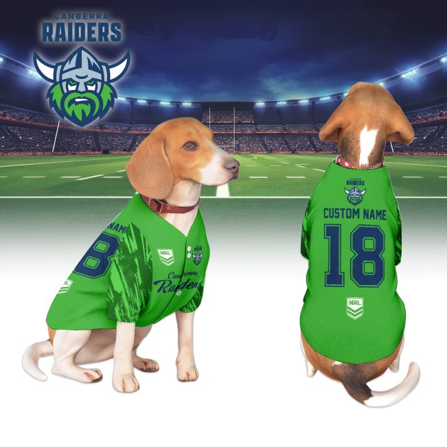Canberra Raiders Personalized Pet Baseball Jersey Gift For Fans