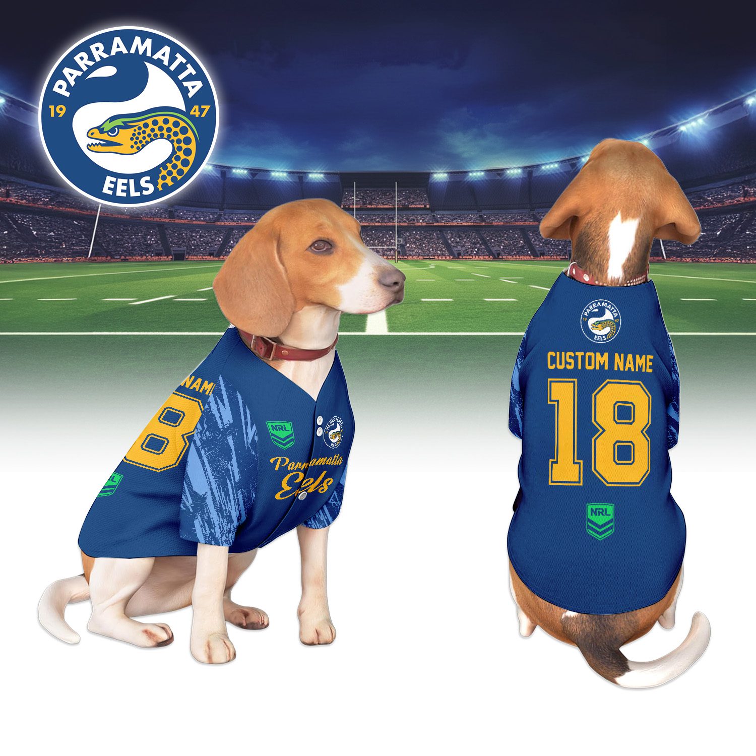Parramatta Eels Personalized Pet Baseball Jersey Gift For Fans Parramatta Eels Personalized Pet Baseball Jersey Gift For Fans