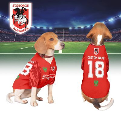 St. George Illawarra Dragons Personalized Pet Baseball Jersey Gift For Fans St. George Illawarra Dragons Personalized Pet Baseball Jersey Gift For Fans