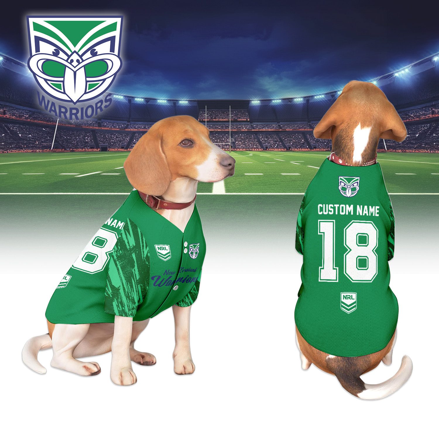New Zealand Warriors Personalized Pet Baseball Jersey Gift For Fans New Zealand Warriors Personalized Pet Baseball Jersey Gift For Fans