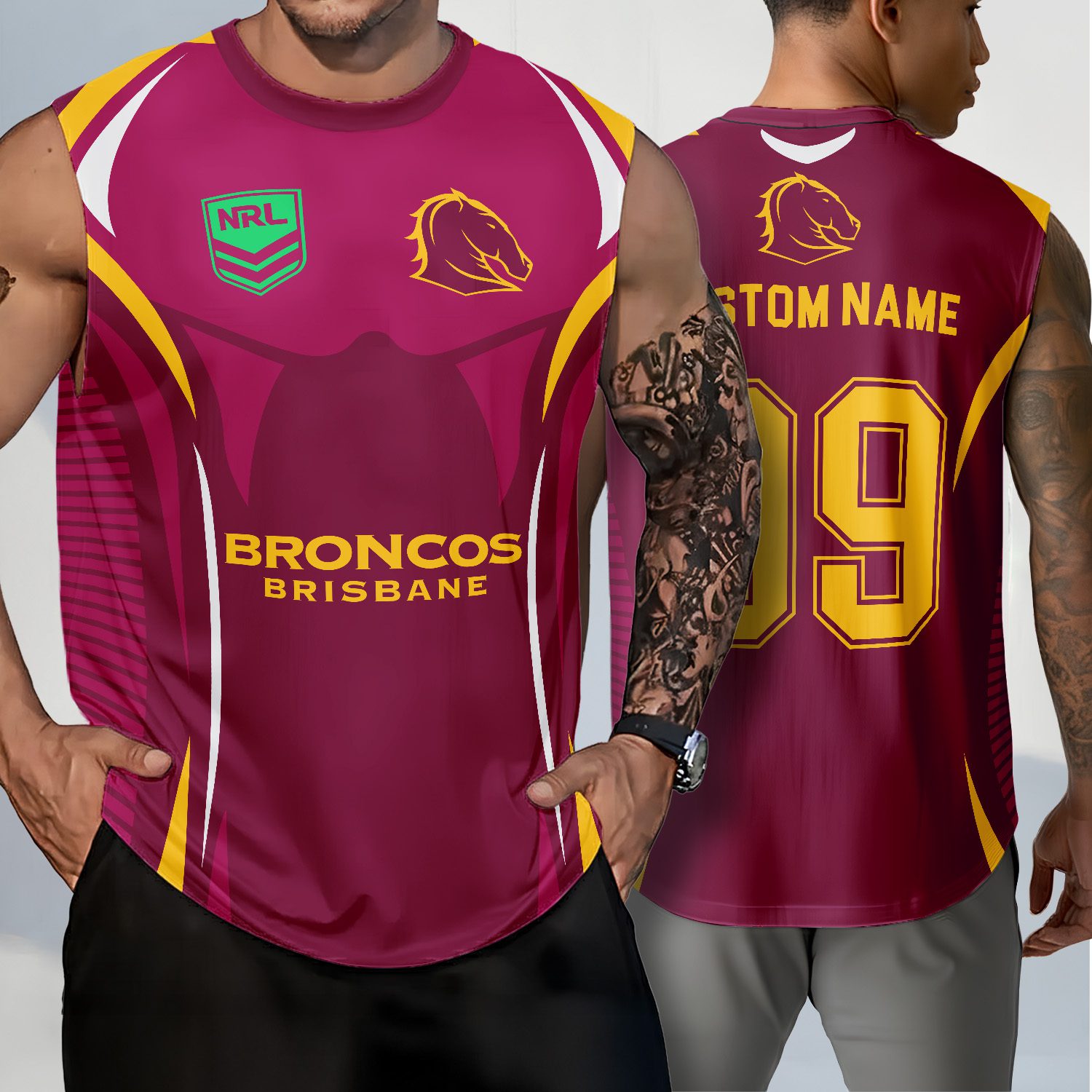 NRL Brisbane Broncos Personalized Tank Top Gift For Fans NRL Brisbane Broncos Personalized Tank Top Gift For Fans