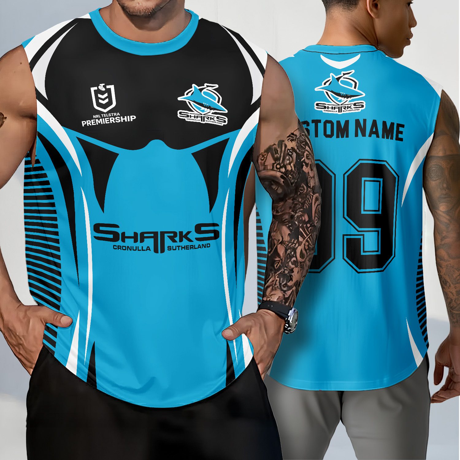 Cronulla-Sutherland Sharks Personalized Tank Top Gift For Fans Cronulla-Sutherland Sharks Personalized Tank Top Gift For Fans