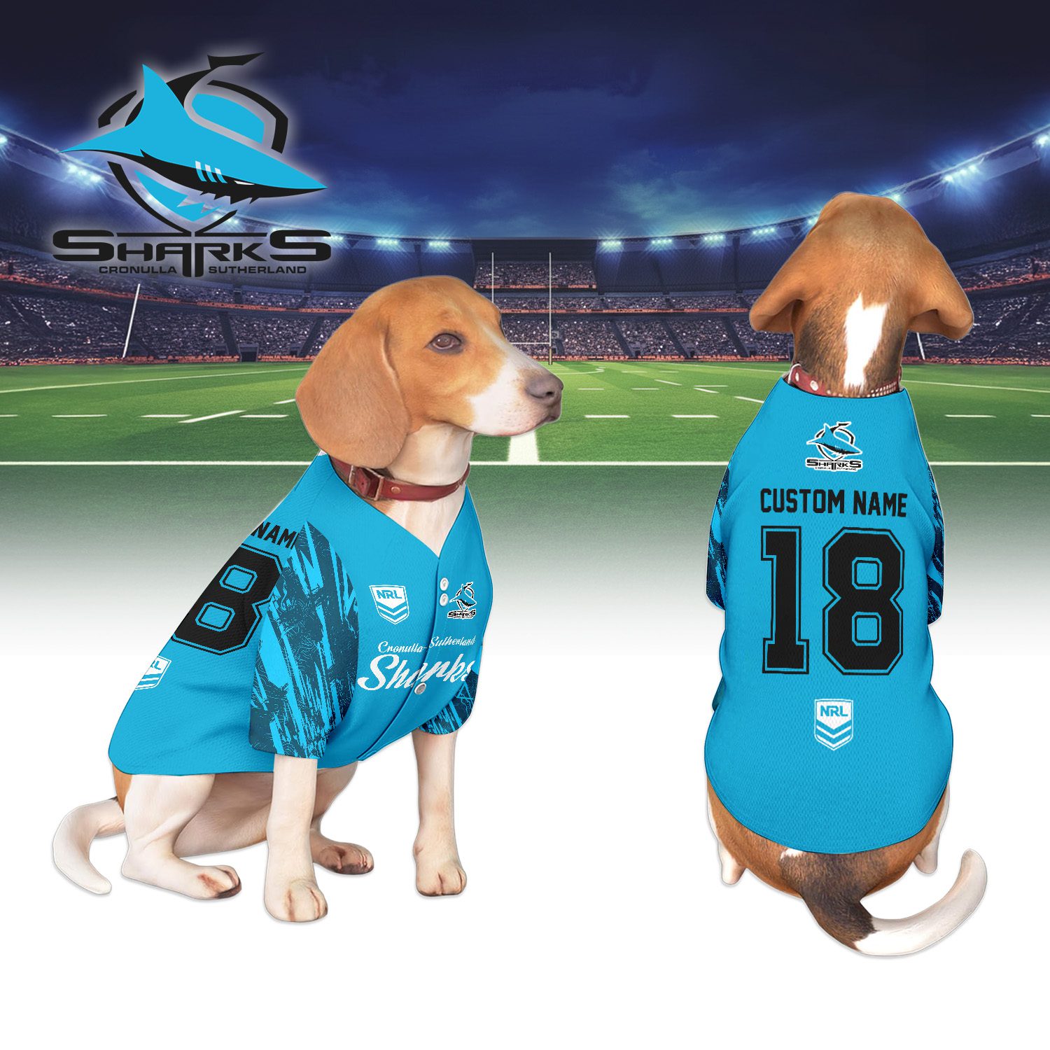 Cronulla-Sutherland Sharks Personalized Pet Baseball Jersey Gift For Fans Cronulla-Sutherland Sharks Personalized Pet Baseball Jersey Gift For Fans