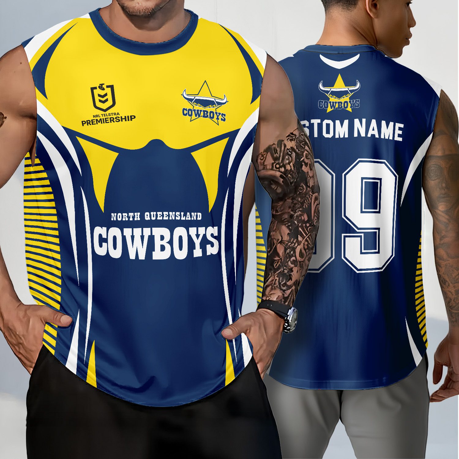 NRL North Queensland Cowboys Personalized Tank Top Gift For Fans NRL North Queensland Cowboys Personalized Tank Top Gift For Fans