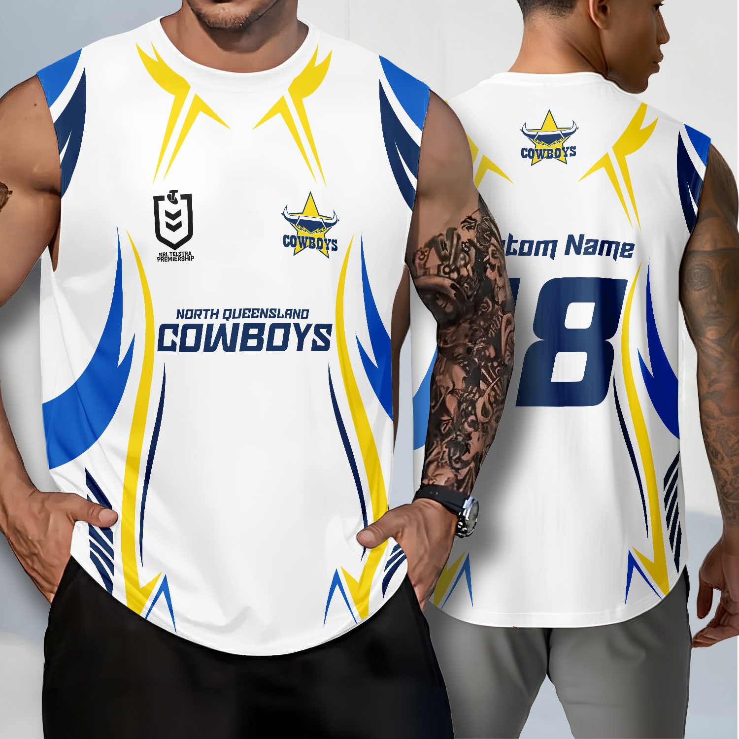 North Queensland Cowboys Personalized Tank Top Gift For Fans North Queensland Cowboys Personalized Tank Top Gift For Fans
