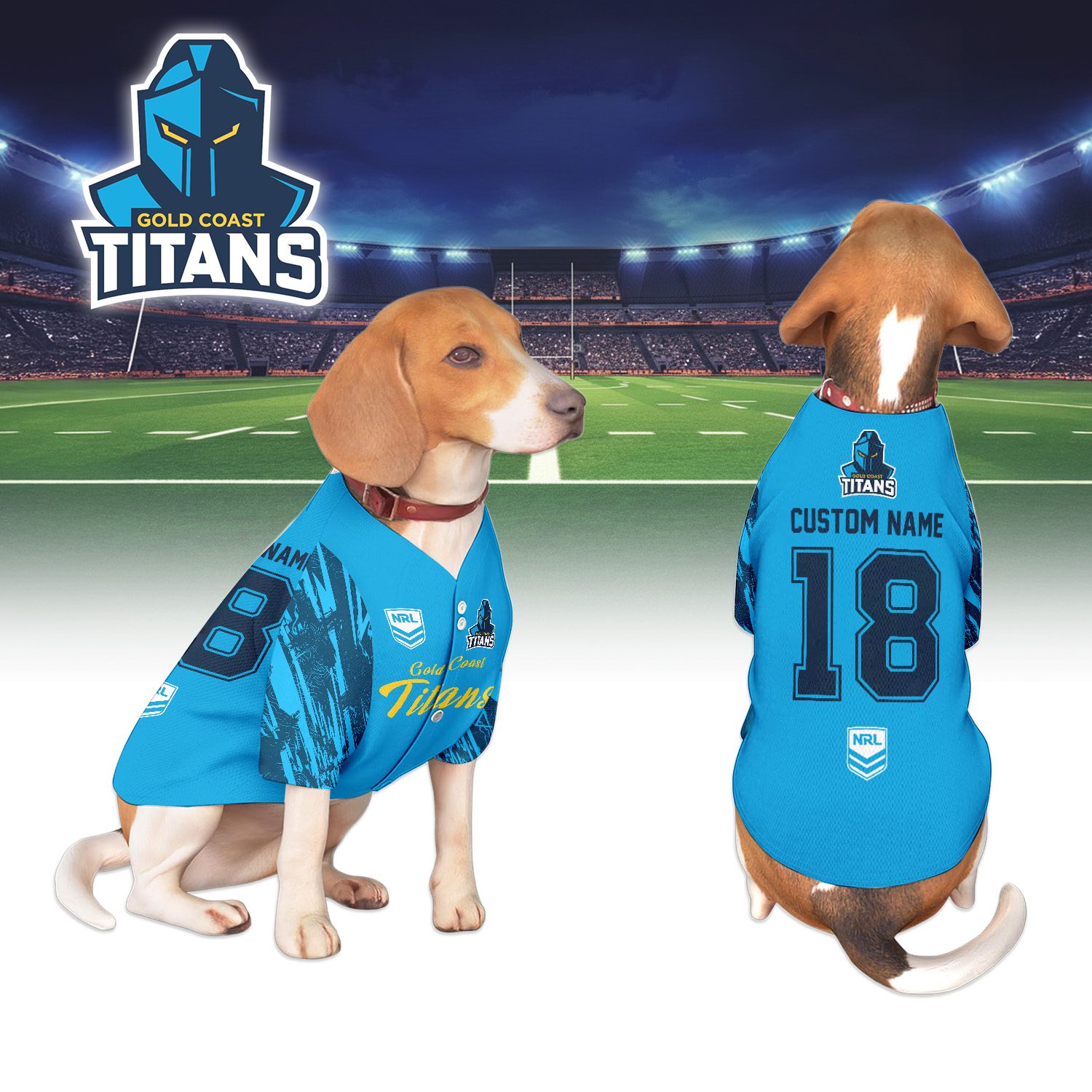Gold Coast Titans Personalized Pet Baseball Jersey Gift For Fans Gold Coast Titans Personalized Pet Baseball Jersey Gift For Fans