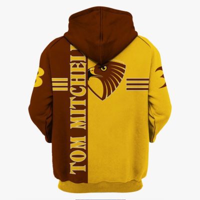 AFL Hawthorn Hawks Tom Mitchell #3 Pullover Hoodie
