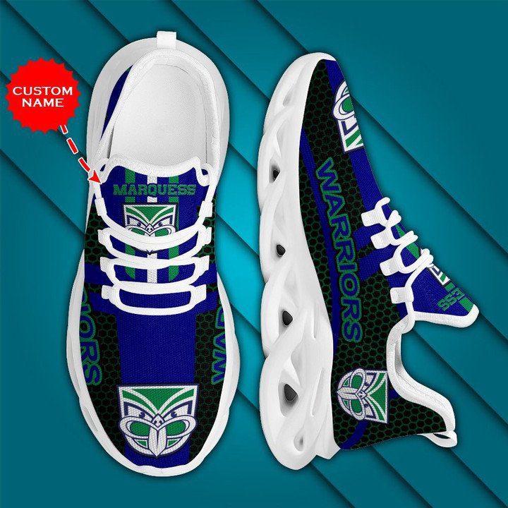 NRL New Zealand Warriors Custom Name Blue Green Max Soul Shoes V1 NRL New Zealand Warriors Custom Name Blue Green Max Soul Shoes V1