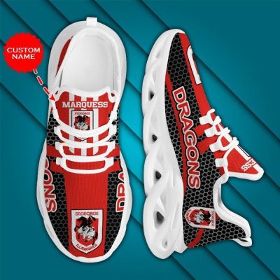NRL St. George Illawarra Dragons Custom Name Max Soul Shoes