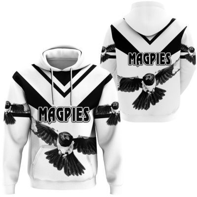 AFL Collingwood Magpies Simple Style White Pullover Hoodie