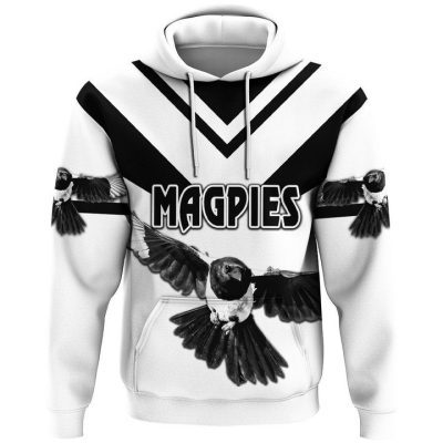 AFL Collingwood Magpies Simple Style White Pullover Hoodie