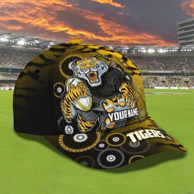 AFL Richmond Tigers Custom Name Indigenous Yellow Classic Cap