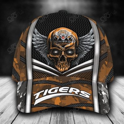 NRL Wests Tigers Custom Name Skull Classic Cap
