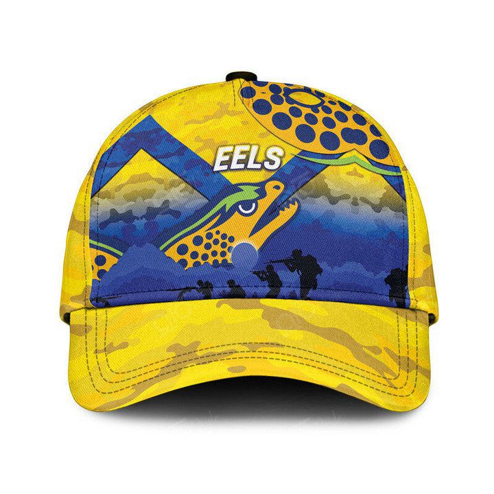 NRL Parramatta Eels Gold Simple ANZAC Style Classic Cap NRL Parramatta Eels Gold Simple ANZAC Style Classic Cap