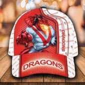 NRL St. George Illawarra Dragons White Red Mascot Classic Cap