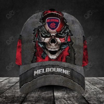 AFL Melbourne Demons Custom Name Skull Classic Cap