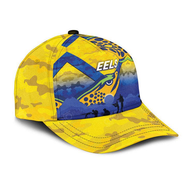 NRL Parramatta Eels Gold Simple ANZAC Style Classic Cap NRL Parramatta Eels Gold Simple ANZAC Style Classic Cap