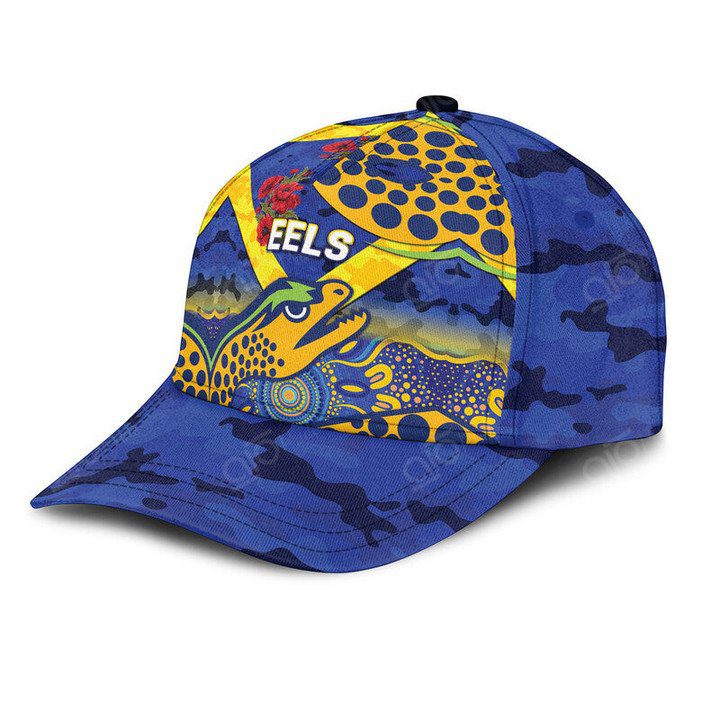 NRL Parramatta Eels ANZAC Indigenous Poppy Vibes Classic Cap NRL Parramatta Eels ANZAC Indigenous Poppy Vibes Classic Cap