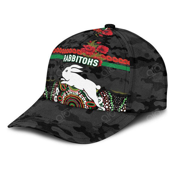 NRL South Sydney Rabbitohs Poppy Flower Camo Black Classic Cap NRL South Sydney Rabbitohs Poppy Flower Camo Black Classic Cap