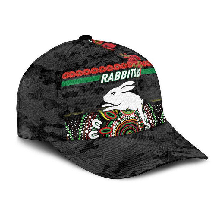 NRL South Sydney Rabbitohs Poppy Flower Camo Black Classic Cap NRL South Sydney Rabbitohs Poppy Flower Camo Black Classic Cap