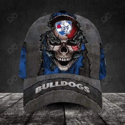 AFL Western Bulldogs Custom Name Skull Classic Cap