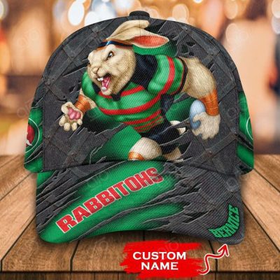 NRL South Sydney Rabbitohs Custom Name Mascot Scratch Cover Classic Cap