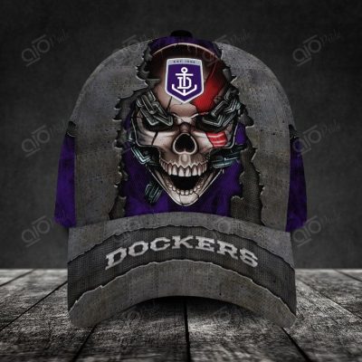 AFL Fremantle Dockers Custom Name Skull Classic Cap
