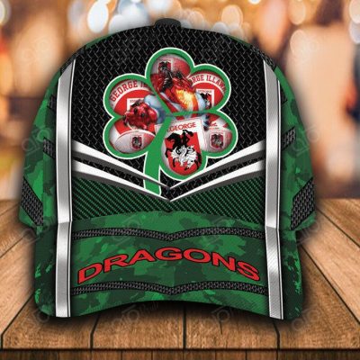 NRL St. George Illawarra Dragons Custom Name Mascot Green Version Classic Cap