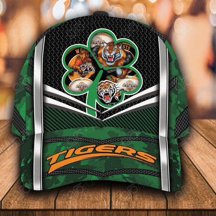 NRL Wests Tigers Custom Name Mascot Green Camo Classic Cap NRL Wests Tigers Custom Name Mascot Green Camo Classic Cap