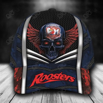 NRL Sydney Roosters Custom Name Skull Classic Cap
