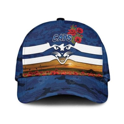 AFL Geelong Cats Navy Blue Poopy Flowers Classic Cap