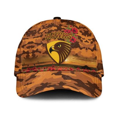 AFL Hawthorn Hawks Poppy Flowers Classic Cap