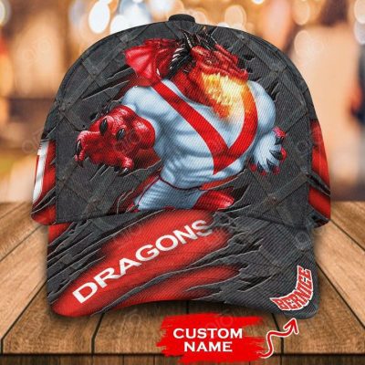 NRL St. George Illawarra Dragons Custom Name Mascot Scratch Cover Classic Cap