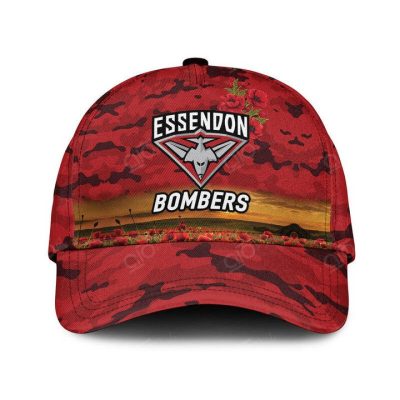 AFL Essendon Bombers Poopy Flower Red Classic Cap