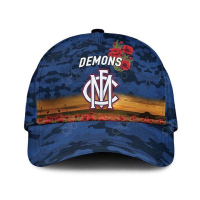 AFL Melbourne Demons Poppy Flowers Blue Classic Cap