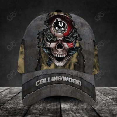 AFL Collingwood Magpies Custom Name Skull Classic Cap