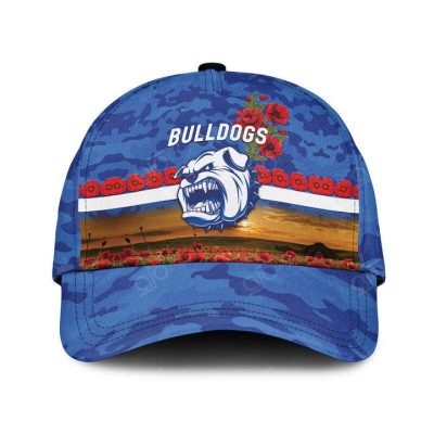 AFL Western Bulldogs Poppy Flowers Blue Classic Cap