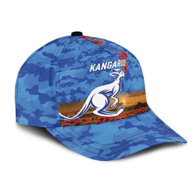 AFL North Melbourne Kangaroos Poppy Flowers Blue Classic Cap