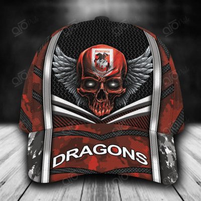NRL St. George Illawarra Dragons Custom Name Skull Classic Cap