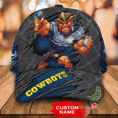 NRL North Queensland Cowboys Custom Name Mascot Shooting Classic Cap V2