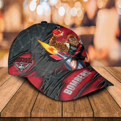 AFL Essendon Bombers Custom Name Red Mascot Classic Cap